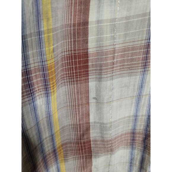 Rustler By Wrangler Vintage Pearl Snap SS Top With Silver Thread - Picture 8 of 8